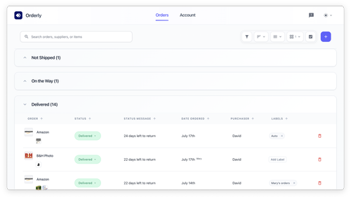 Orderry App Orderly - Every order & return tracked automatically