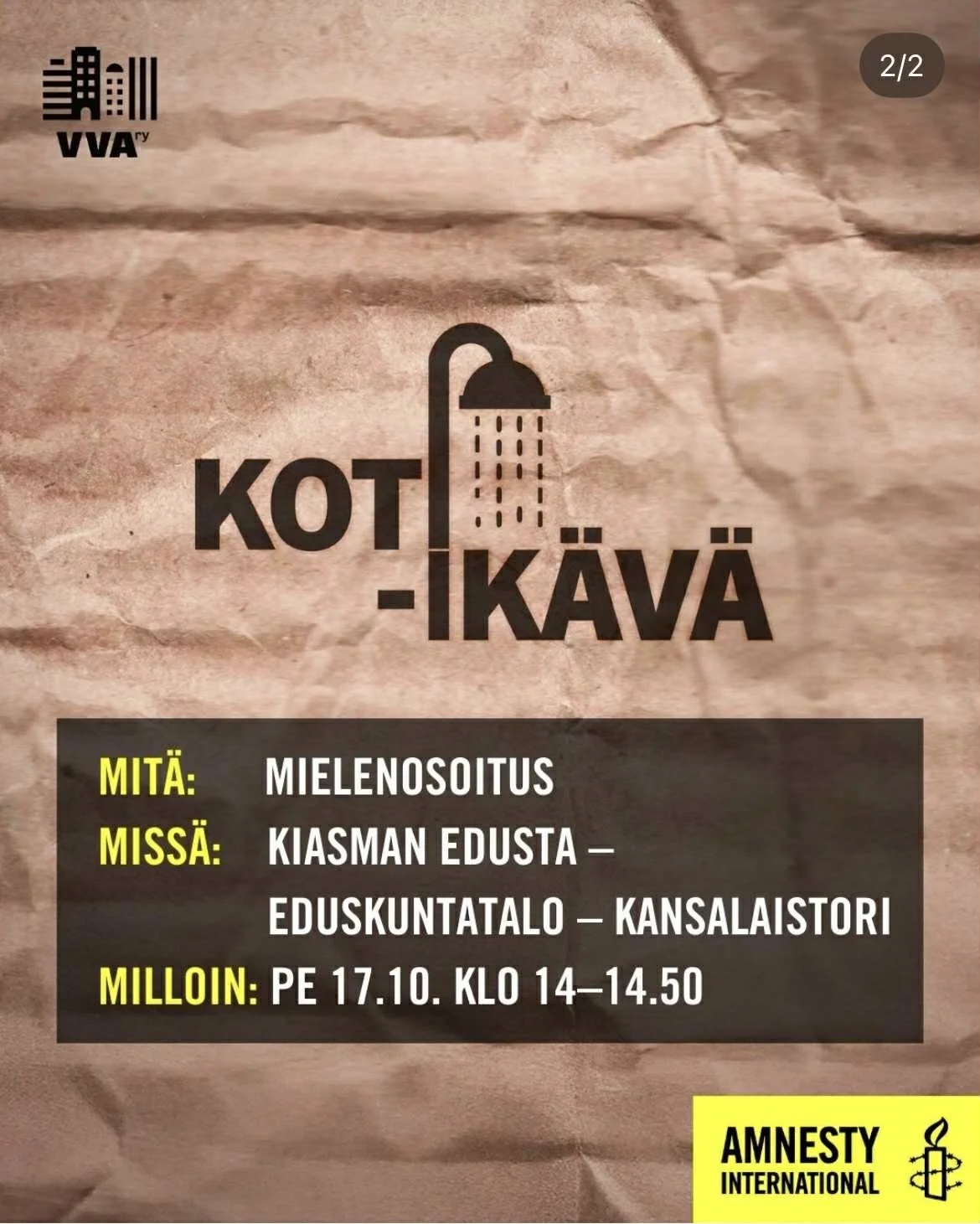 Jokaisella on oikeus kotiin – tule mukaan mielenosoitukseen