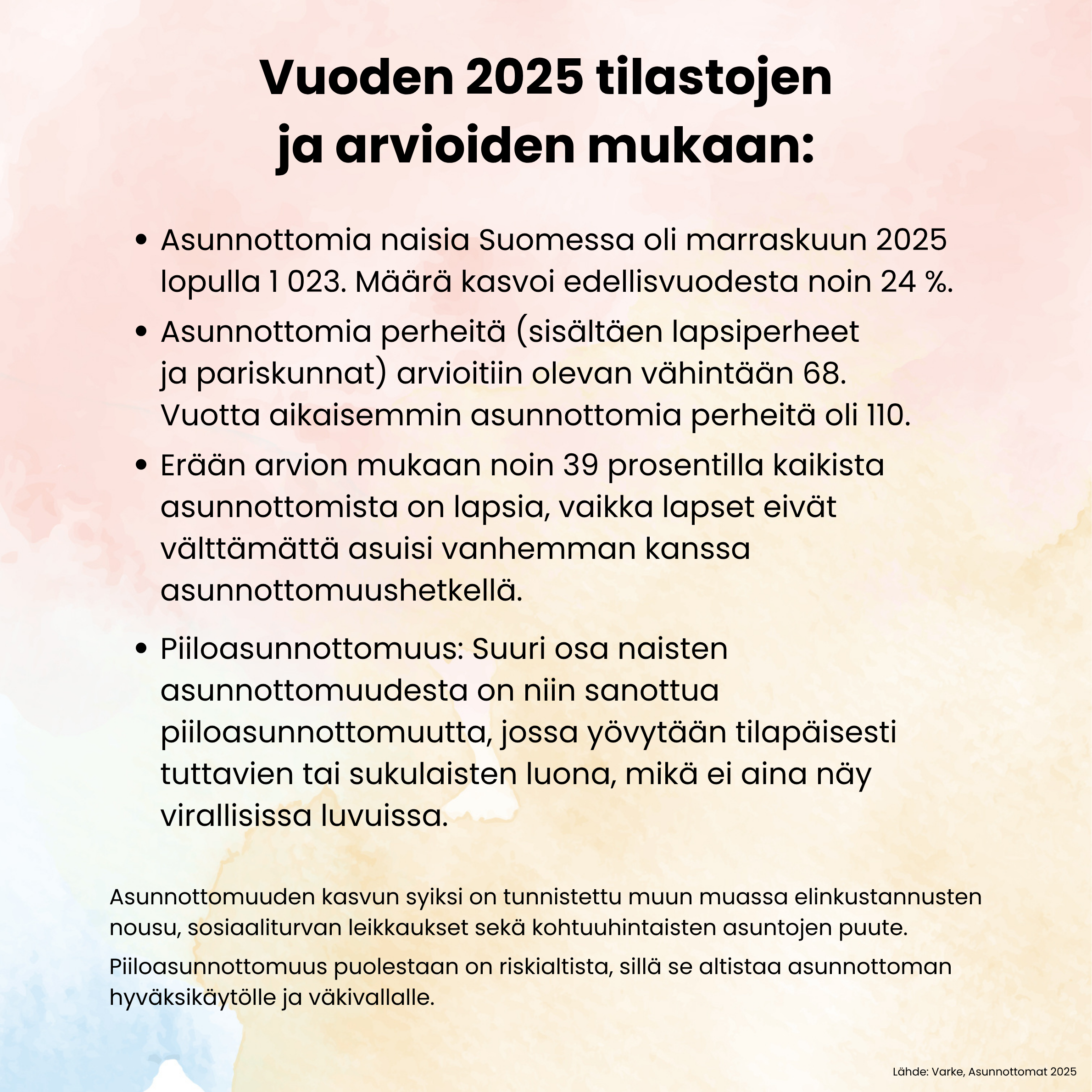 Äitiys ei suojaa asunnottomuudelta
