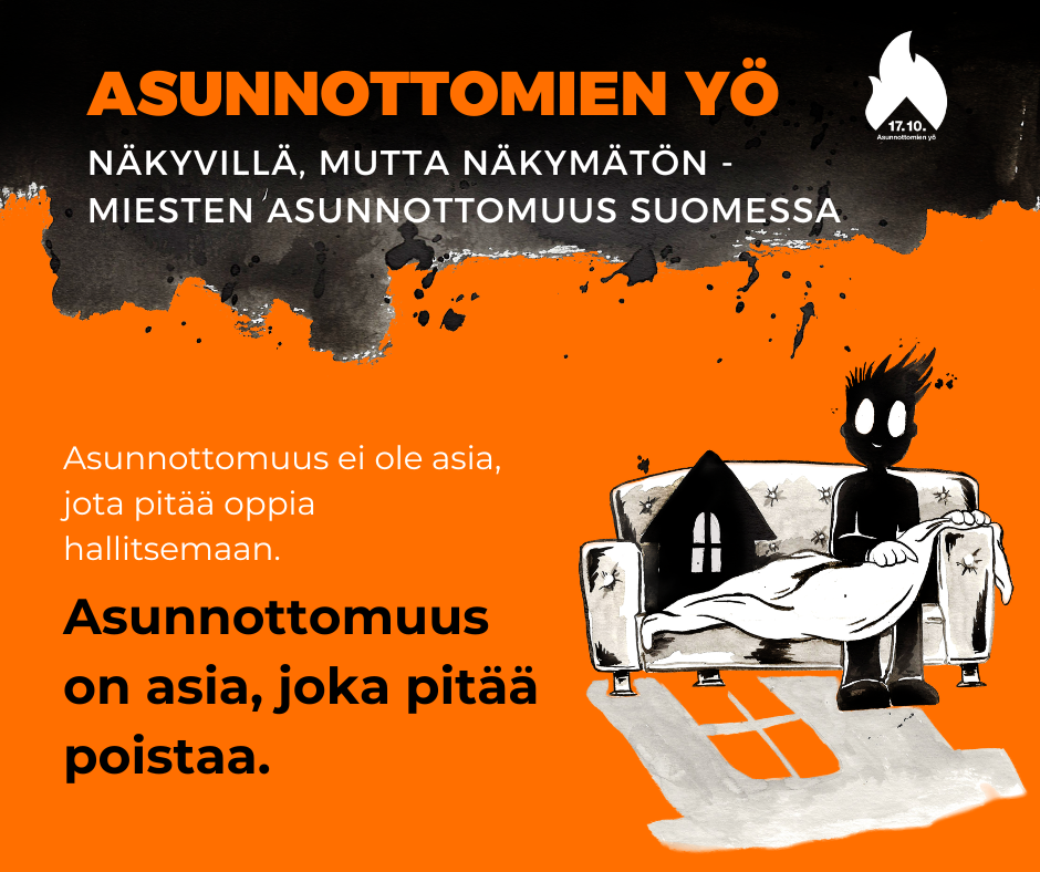 Asunnottomien yön kansalaisliikkeen kannanotto – Miesten asunnottomuus kasvaa – asumisen turvaa on vahvistettava