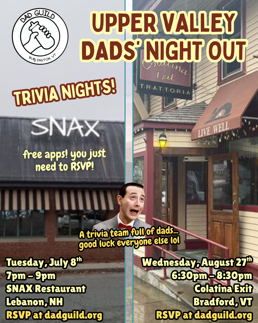 Upper Valley Dads' Night Out - Trivia Night!
