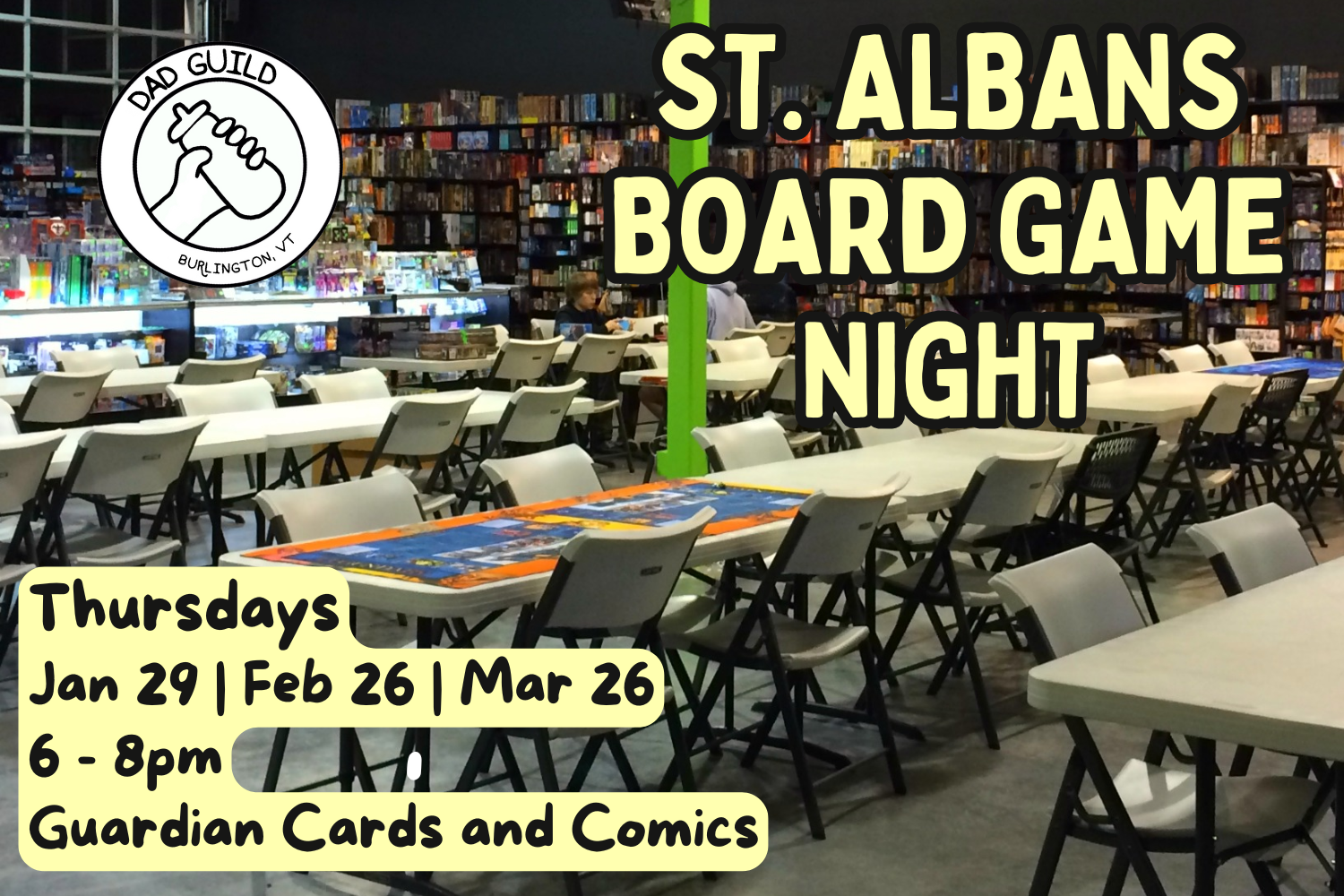 FRANKLIN: Board game night at Guardian Cards Comics