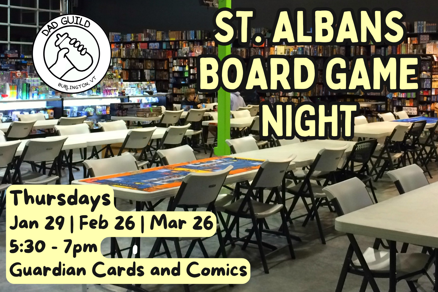 FRANKLIN: Board game night at Guardian Cards Comics 