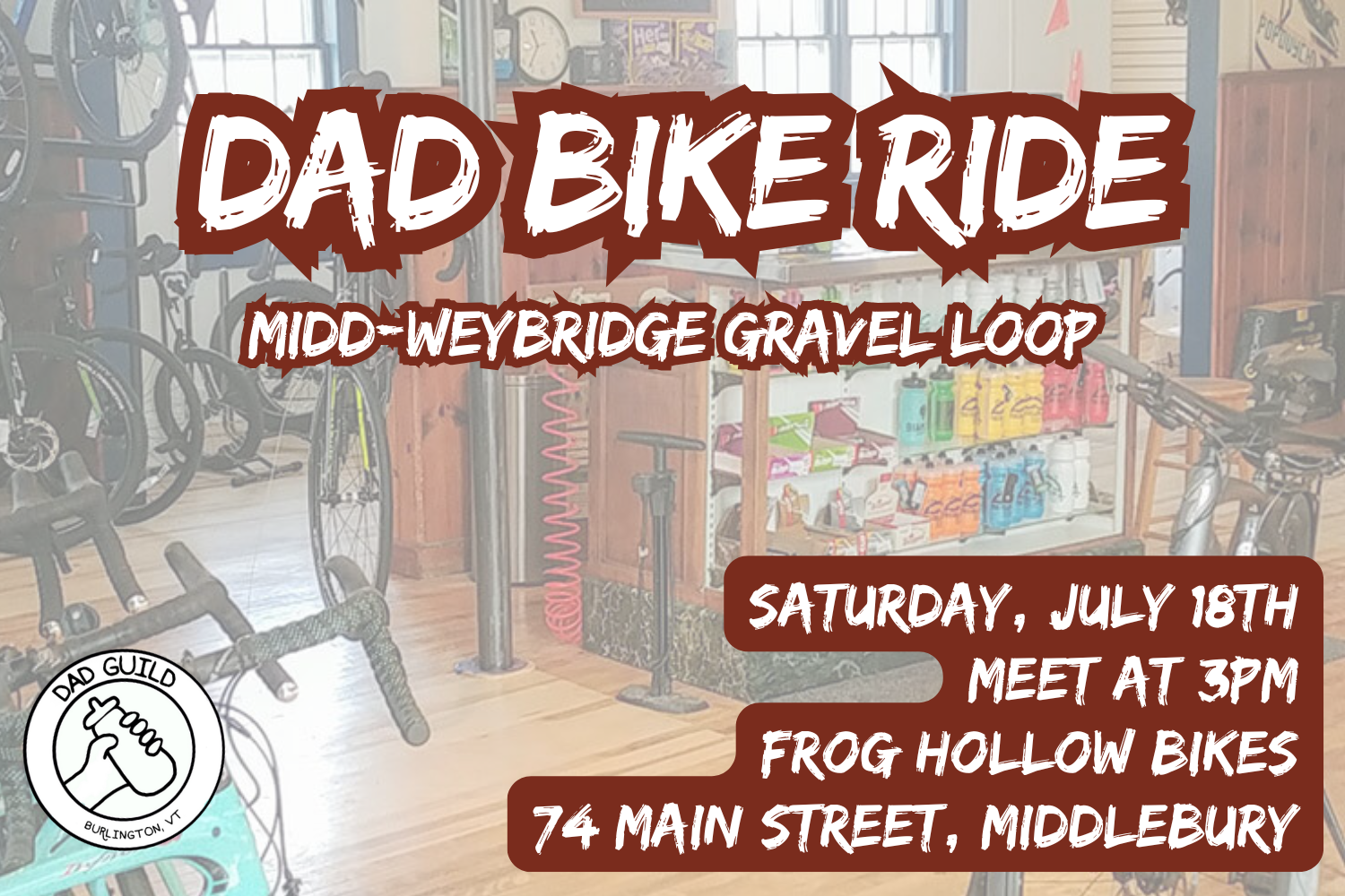 ADDISON: Dad Bike Ride: Midd-Weybridge Gravel Loop