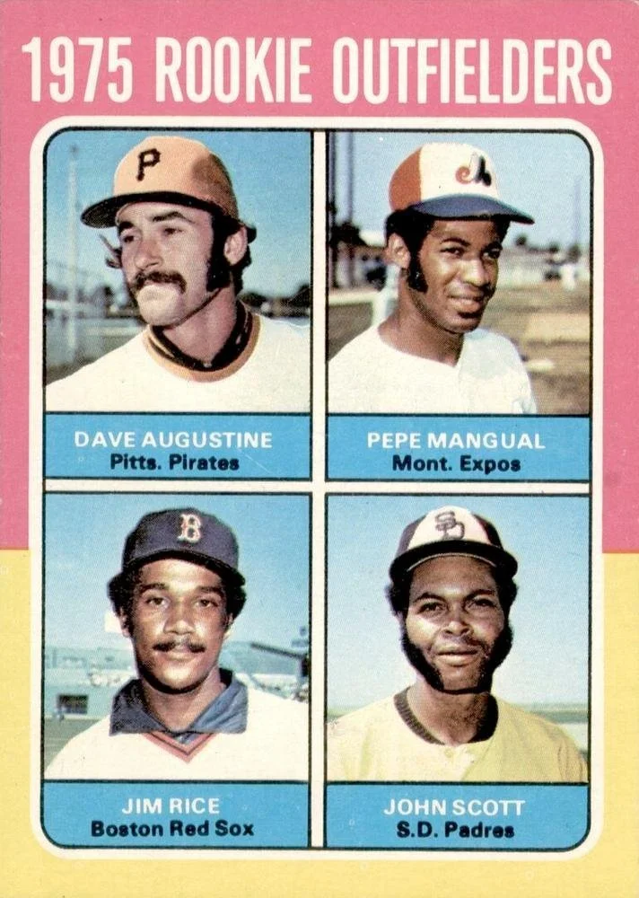 1975 Topps baseball #616 Rookie Outfielders
