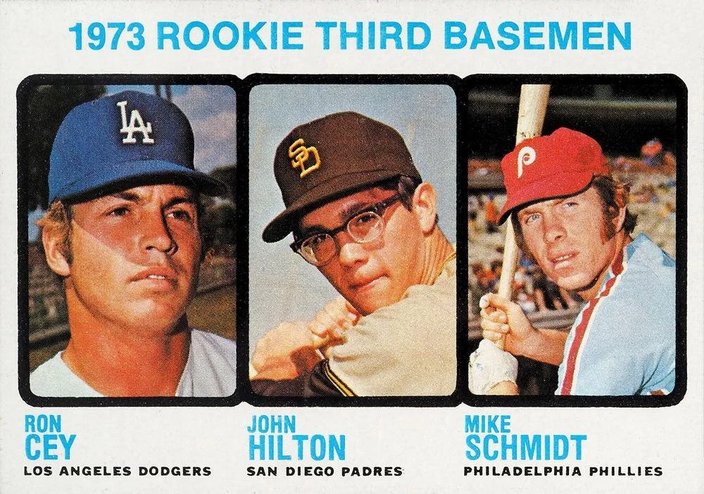 1973 Topps baseball #615 Ron Cey/John Hilton/Mike Schmidt