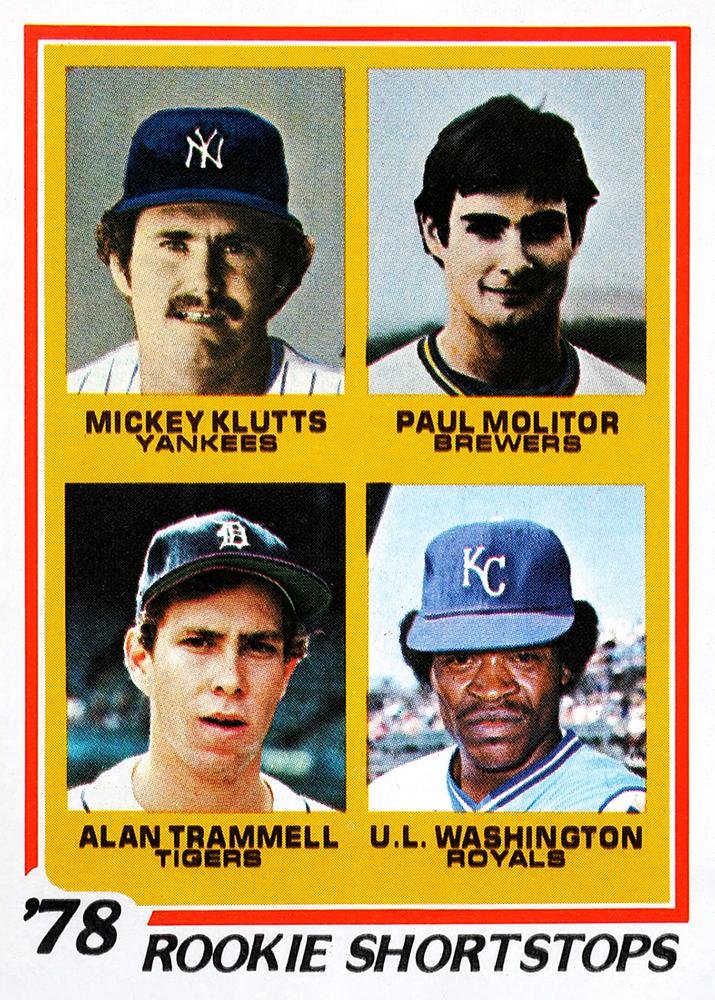 1978 Topps baseball #707 Rookie Shortstops