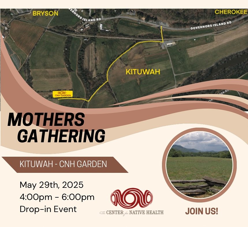 This is a drop-in event to visit The Center for Native Health&rsquo;s Mother&rsquo;s Garden at Kituwah Fields. Hope to see you there!
