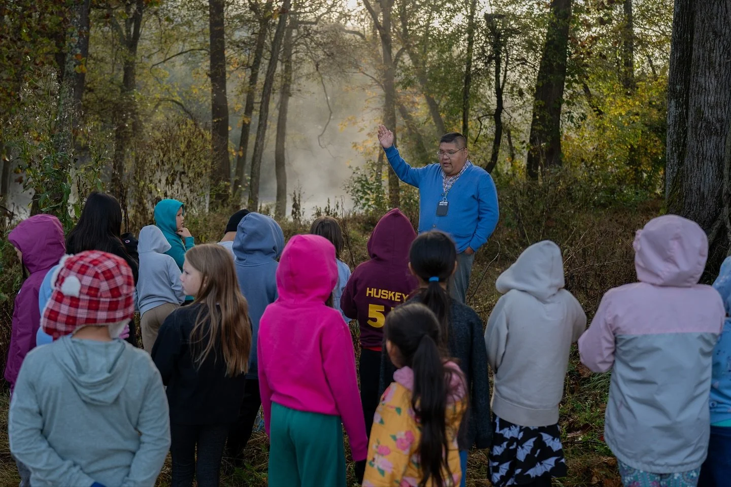 The Judaculla&rsquo;s Kids Club embarked on its first field trip on October 23, 2025! Embracing the spirit of Halloween, the trip focused on sharing scary Cherokee places and stories. They came together at Kituwah Mound, making several stops on the w