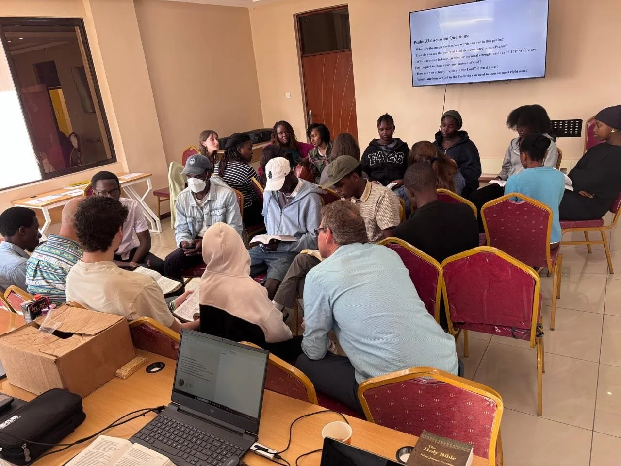 Each Sunday morning at 9:30am we have a corporate prayer service. We study a psalm, pray for one another, and pray with one another. 📖🙏