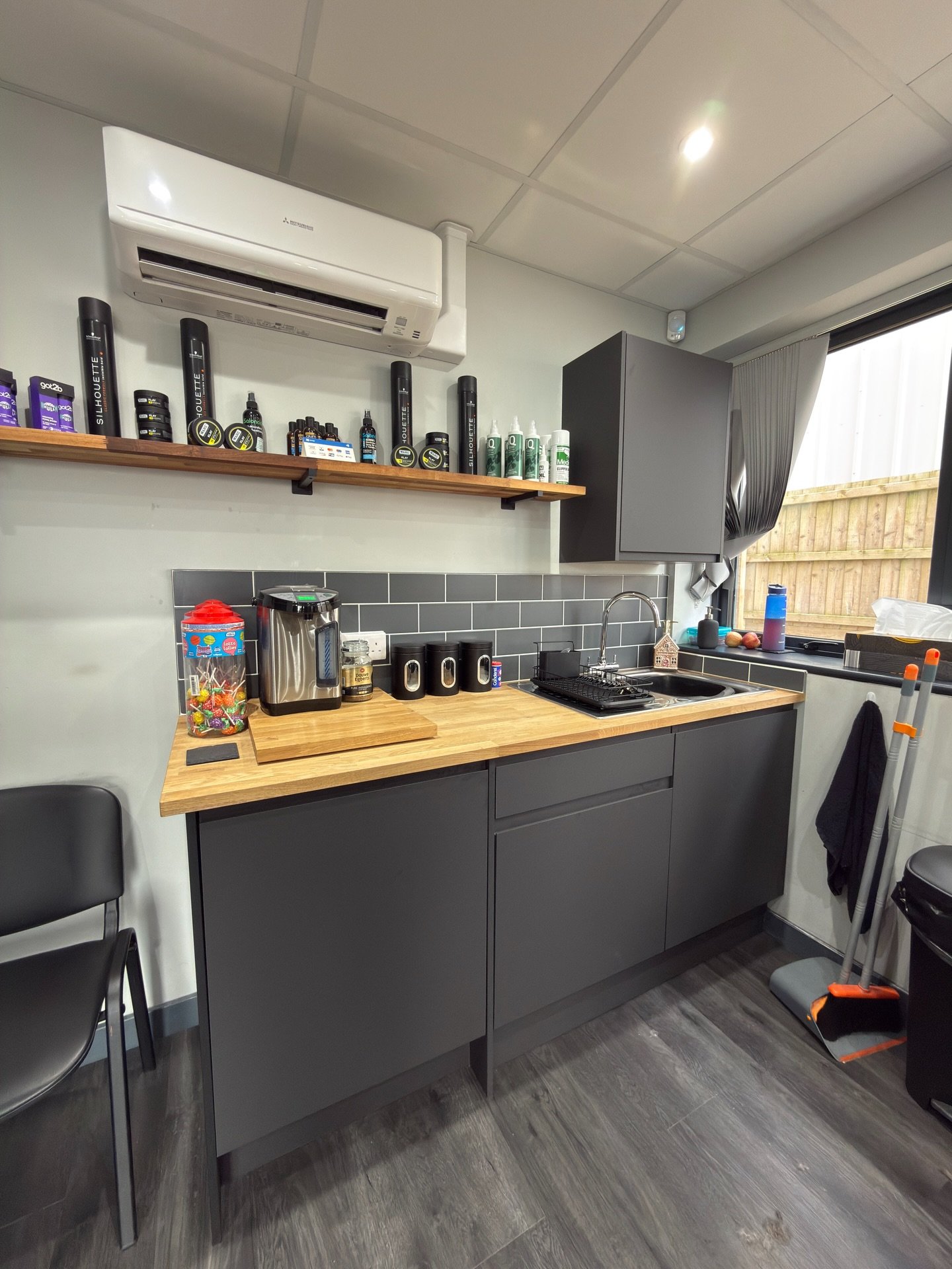 A job we completed recently for @anitas_barbershop to improve the storage space in the salon and create a better space for customers to make a brew while they wait for their trim
