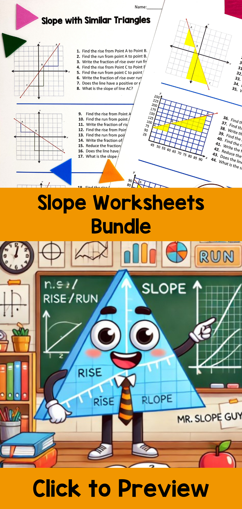 Slope Worksheet Bundle