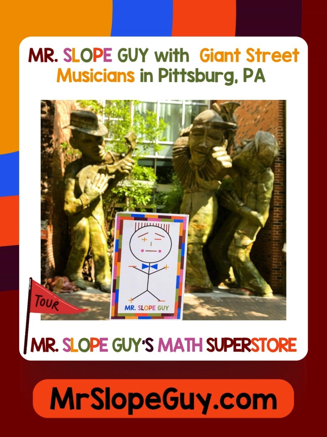 "Jazz Hands… Literally!"
πΈ Mr. Slope Guy found himself face-to-knee with Pittsburgh’s Giant Street Musicians today—and let’s just say, these brass legends don’t miss a beat.
Whether it’s jazz, funk, or