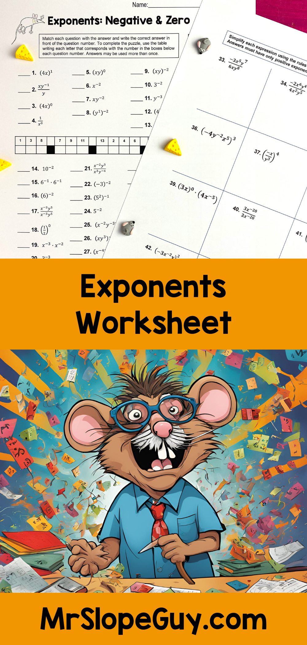 Exponents Worksheet