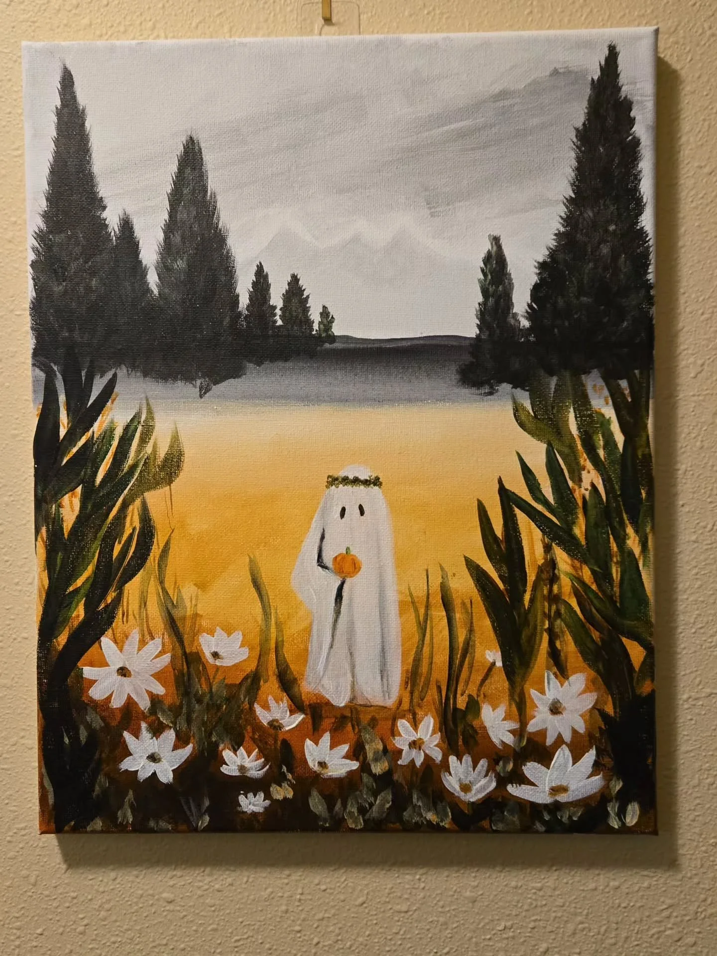 Such a boooo-tyful 👻👻👻and fun time painting tonight!
It's always a great night when attending @nataliemartinstudio painting classes! Tonight we dabbled with a sweet, friendly ghost in a field. And what goes well with painting friendly ghosts?
Fr