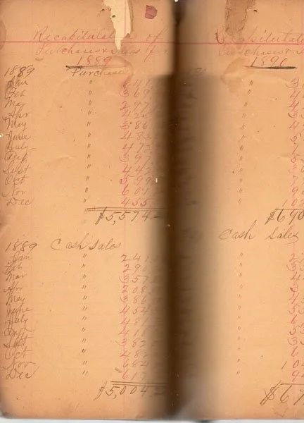 Johnson's store ledger - 1889