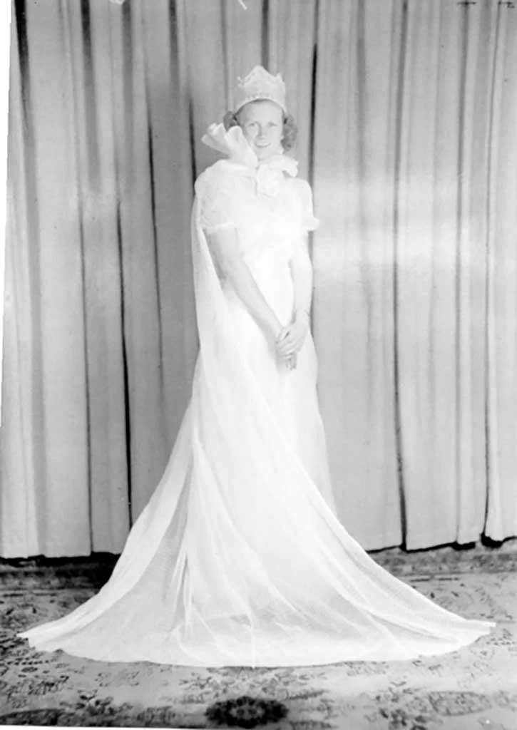  Nancy Ray Gilliam - Chuckatuck High School May queen - c 1940  Gilliam family photo   
