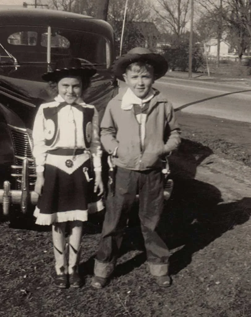  Janet and Jack Knight in front of their home in Chuckatuck.  Home was across from the original CVFD fire house.  Janet Knight photo 