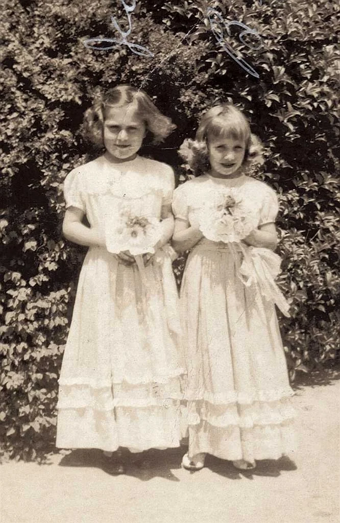  Janet Knight and Betty Barrett - May Day at Chuckatuck High School - 4th grade  Knight family photo 