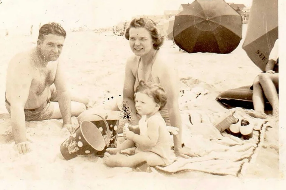  Alex, Dorothy and Susan Moore at the beach  Moore family photo 