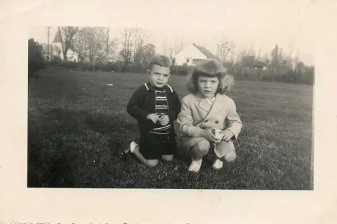  Jimmy and Susan Moore in their front yard. Wesley Chapel is in the background.   Moore family photo 