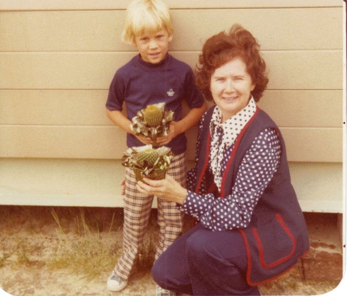 John Rose with his kindergarten aide, Betty Staylor Bradshaw - Oakland Elementary School c 1976 Lynn Rose photo