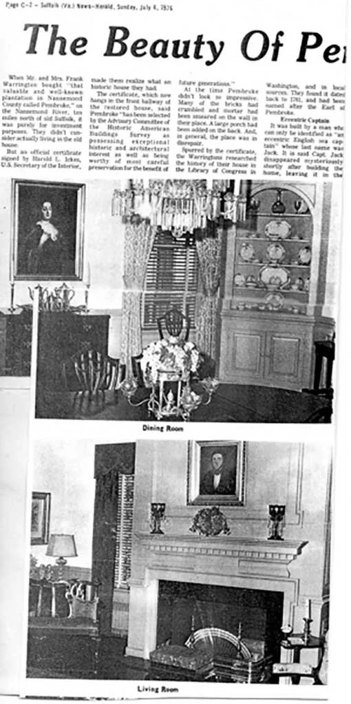  The first half of the article on Pembroke 1976  Cox family article       
