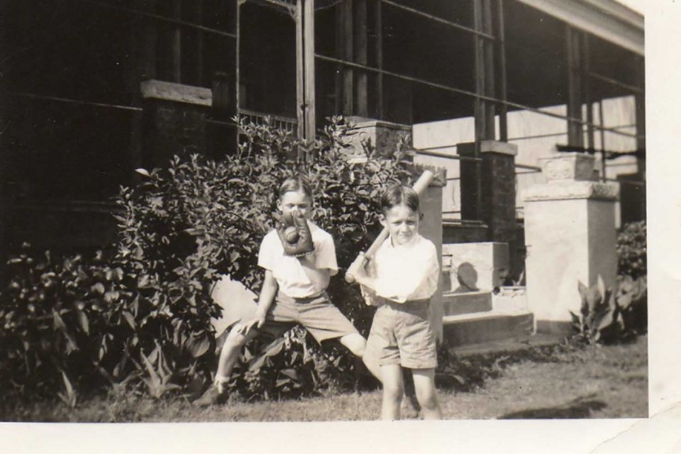  Brothers Bill and John Rippey playing baseball 
