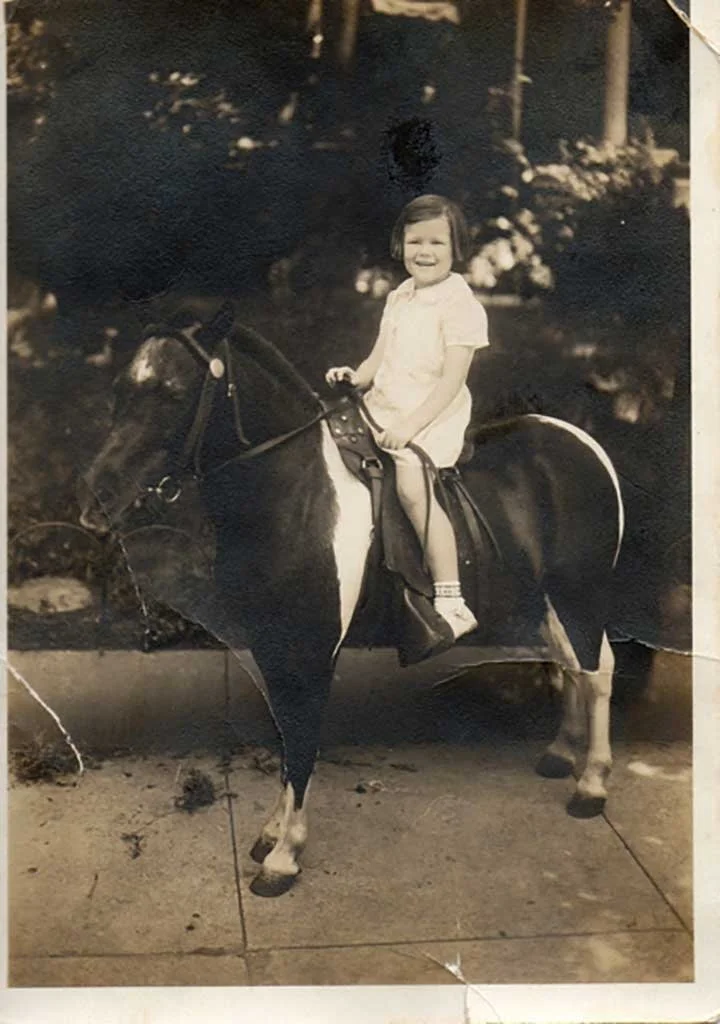 Katie Rippey on her pony.