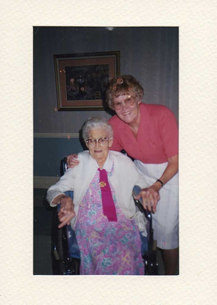Katie Rippey Hager and her mother in 1994.
