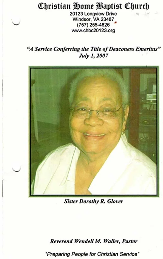  Sister Dorothy Glover - Christian Home Baptist Church - July 1, 2007  Dolly Williams collection 