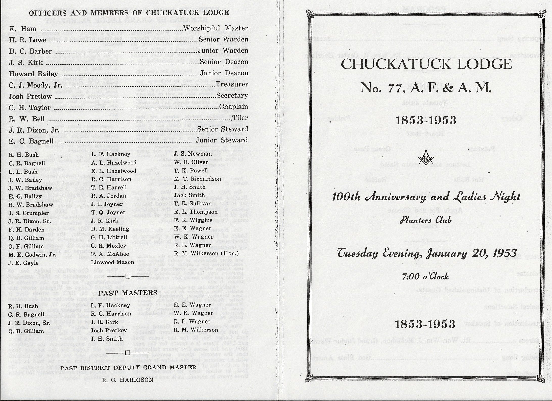 Chuckatuck Lodge No. 77 A.F.&A.M.