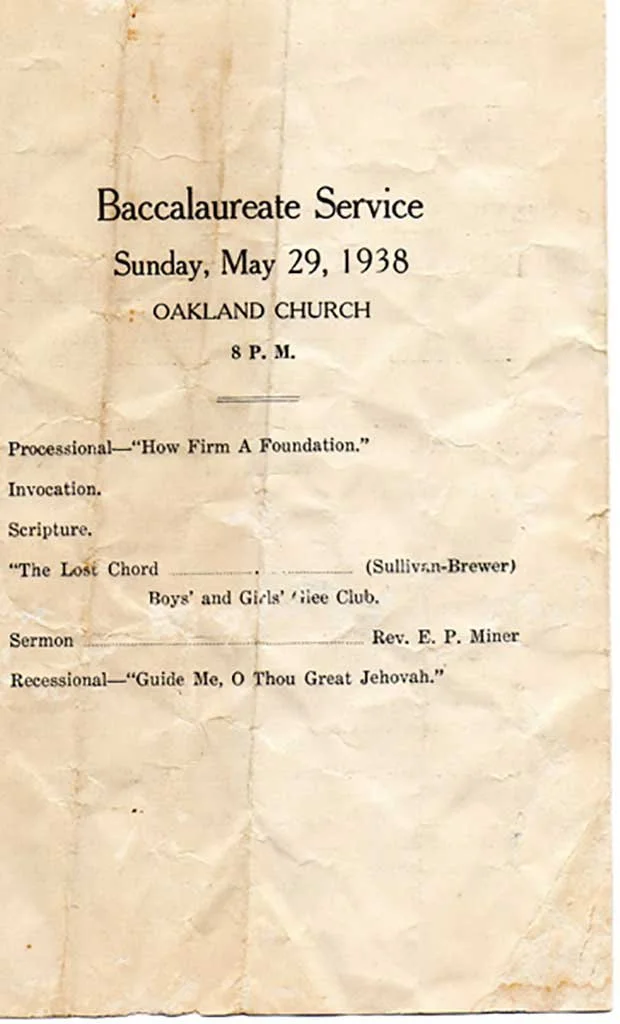  CHS commencement program 1938  Roy Pope photo 