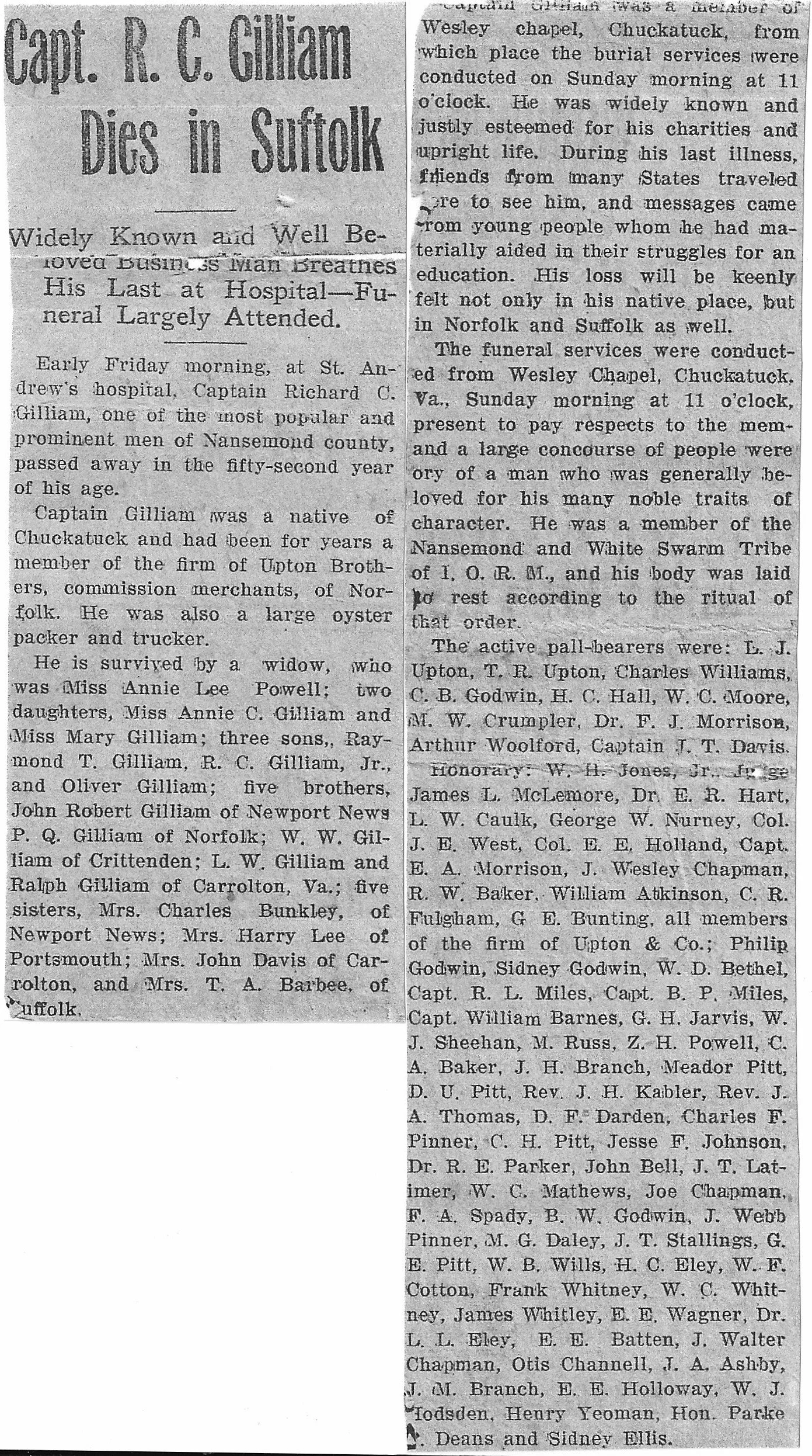  R.C. Gilliam Obituary 