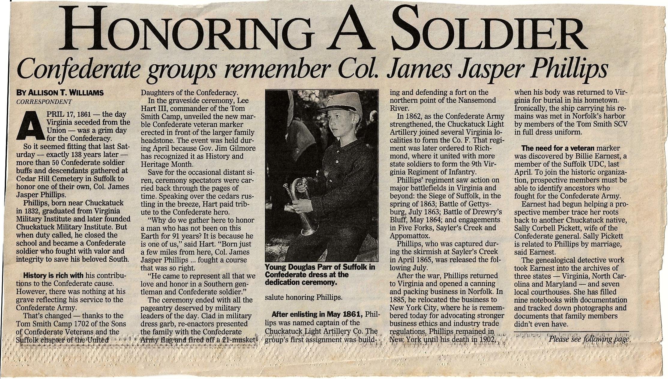 article SNH Honoring a soldier.jpg