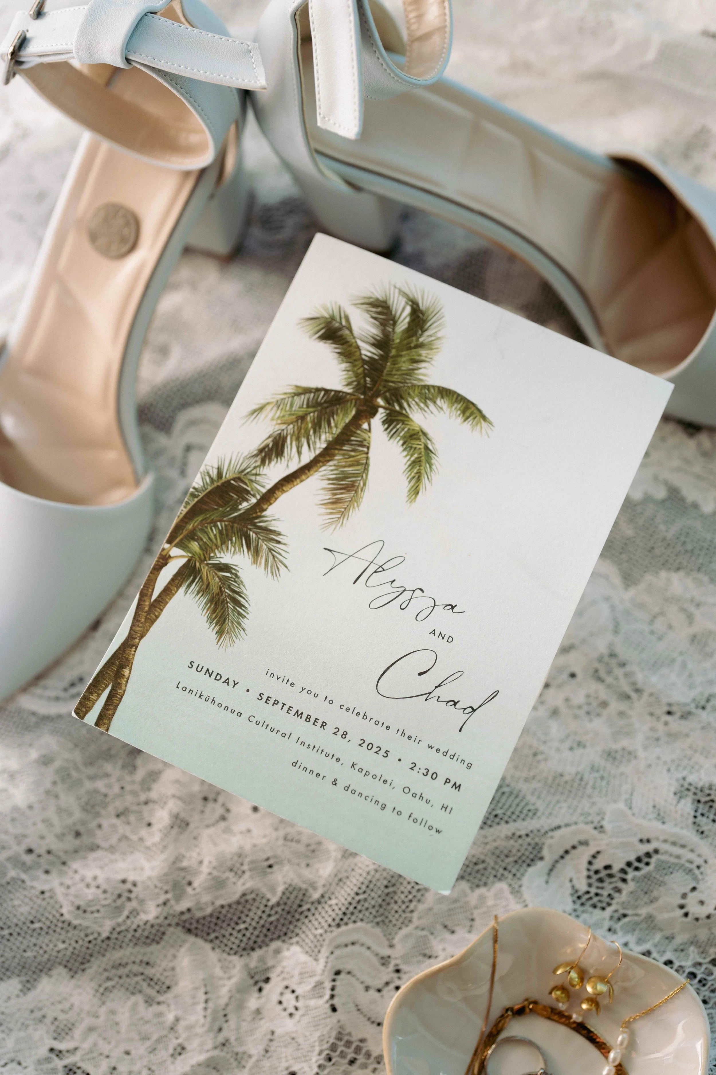 wedding stationary at Lanikuhonua Ko Olina Oahu Hawaii.