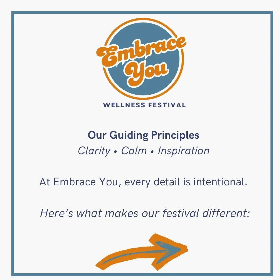 At Embrace You Festival, everything is intentional.

From the quiet zones to the conversations, the sessions to the spaces - every detail has been designed with one thing in mind: you.

Our 8 guiding principles shape every part of this festival, so y