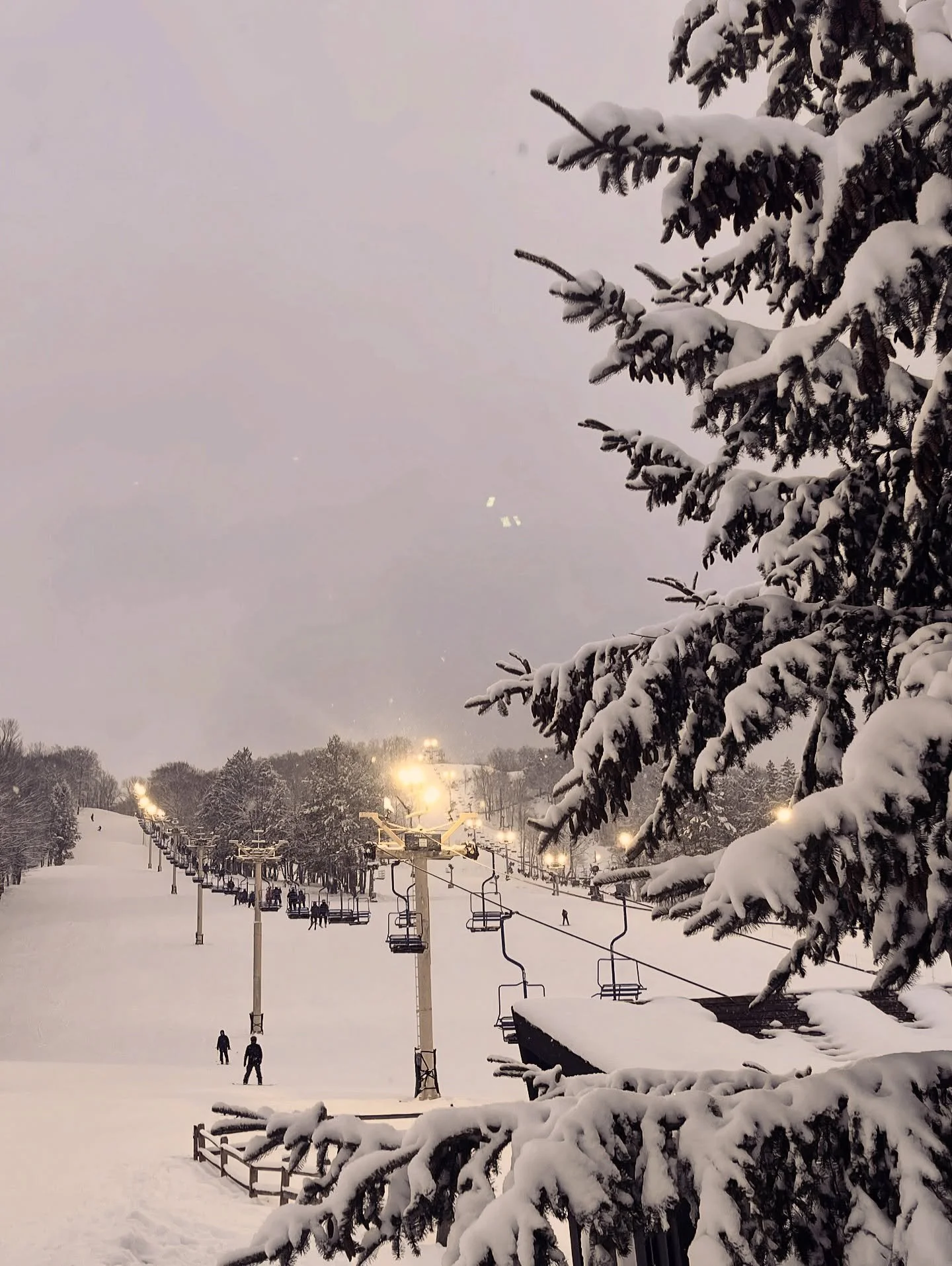 PERFECT night for skiing &amp; tubing at @bousquet.mountain