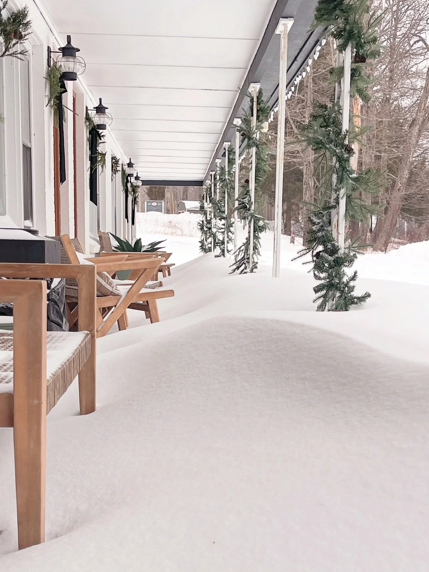 Really hard to say how much we actually got yesterday because the winds were whipping all day but my guess is that we got close to 2 feet. We hope everyone stayed safe and we are really looking forward to seeing everyone next weekend for all of this 