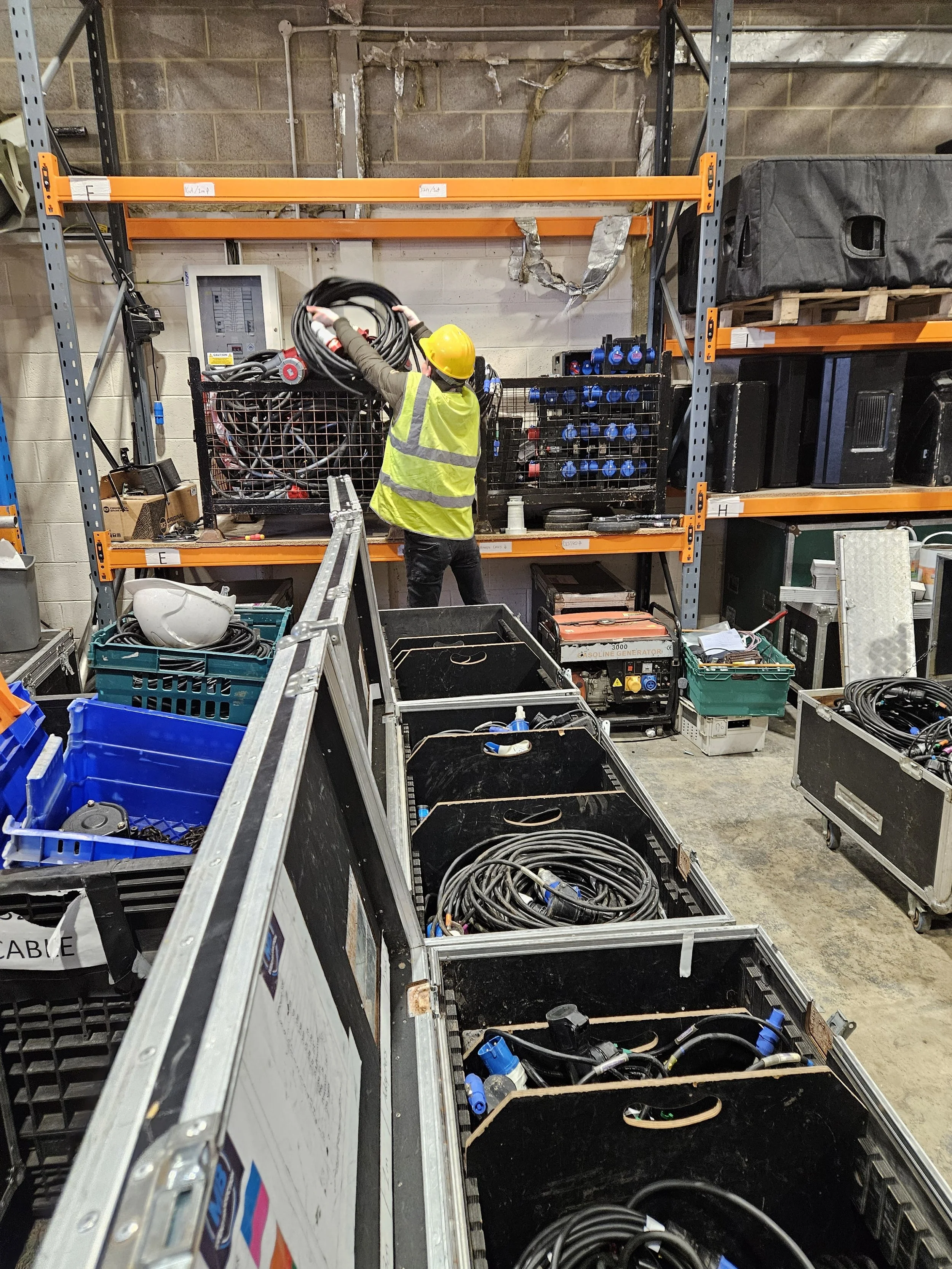 cables in warehouse