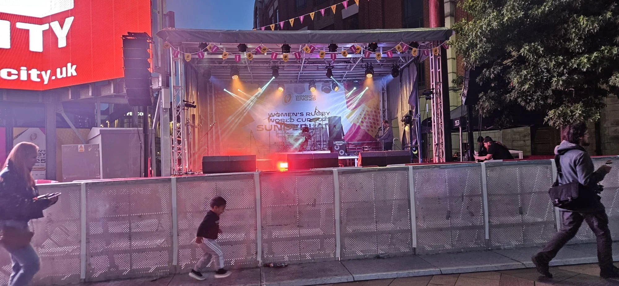 STAGE AT SUNDERLAND WITH CROWD BARRIER IN FRONT