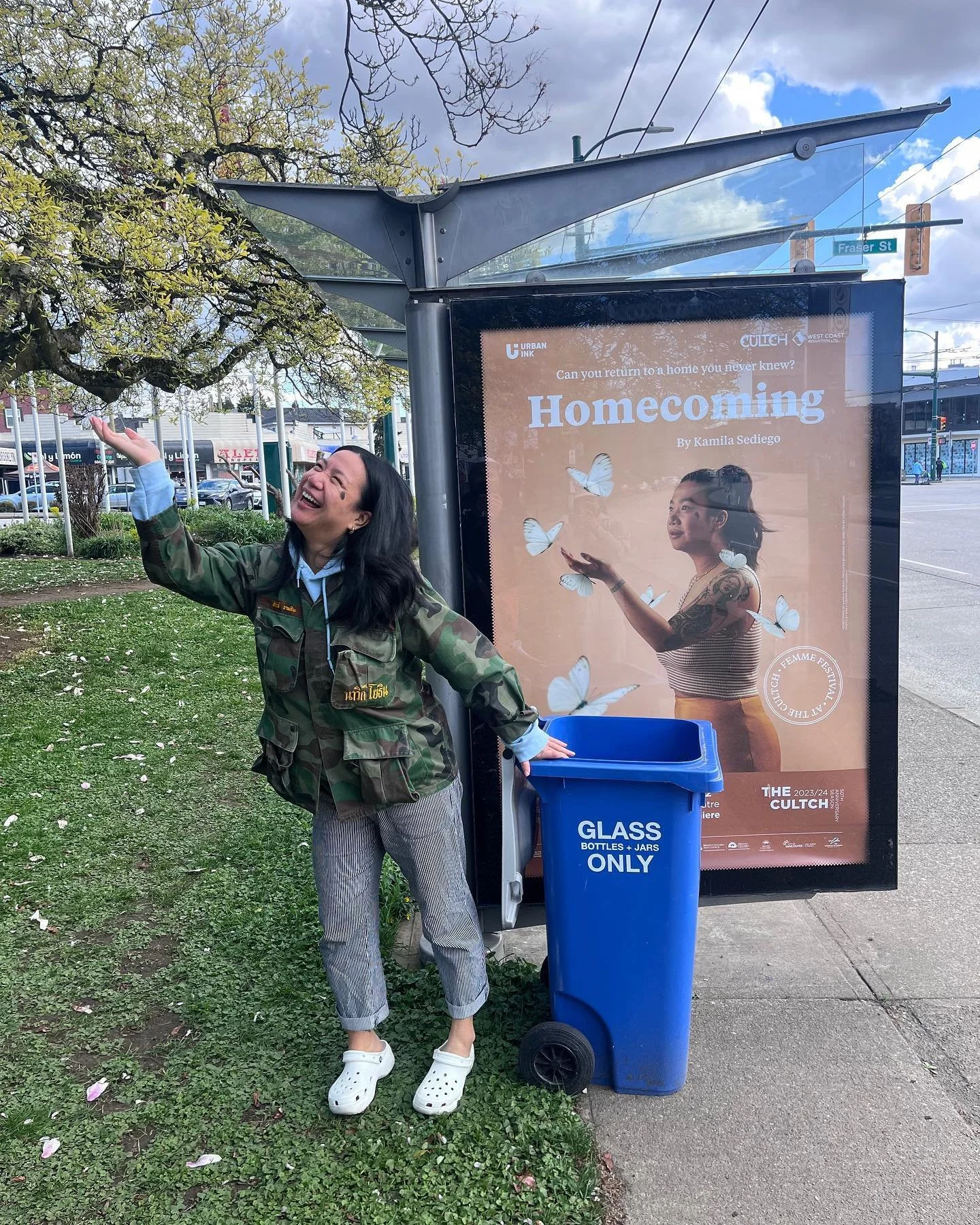 That this bus stop ad is a 5 minute walk away from my childhood home is WILD! I would have never ever thought or dreamt anything like this was possible. So surreal that we had to venture out to make sure. 

Love that a random bin was in front of it w