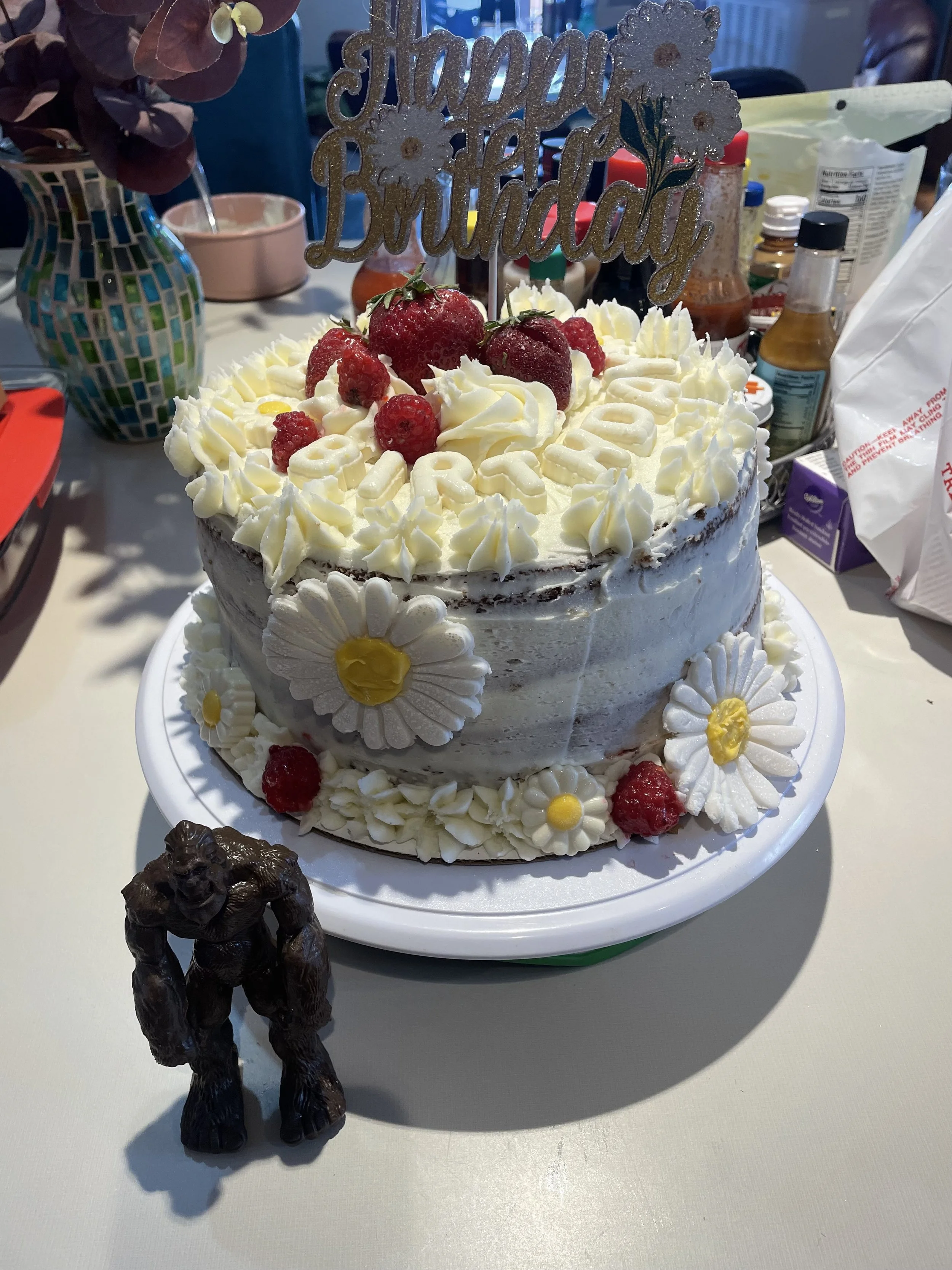 Vanilla Layer Cake with Strawberries