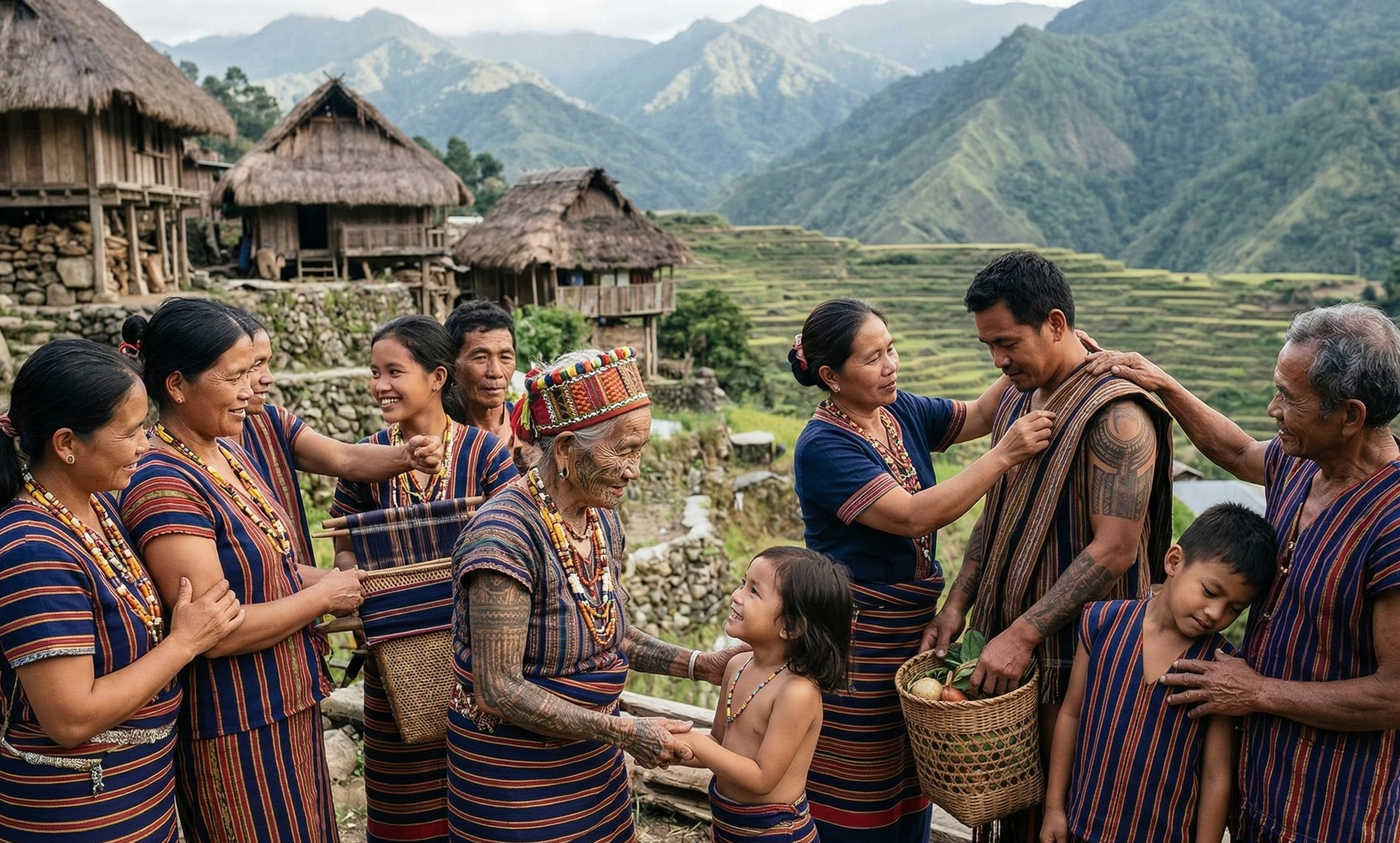 an image of the Kalinga people of the Cordilleras region of the Philippines