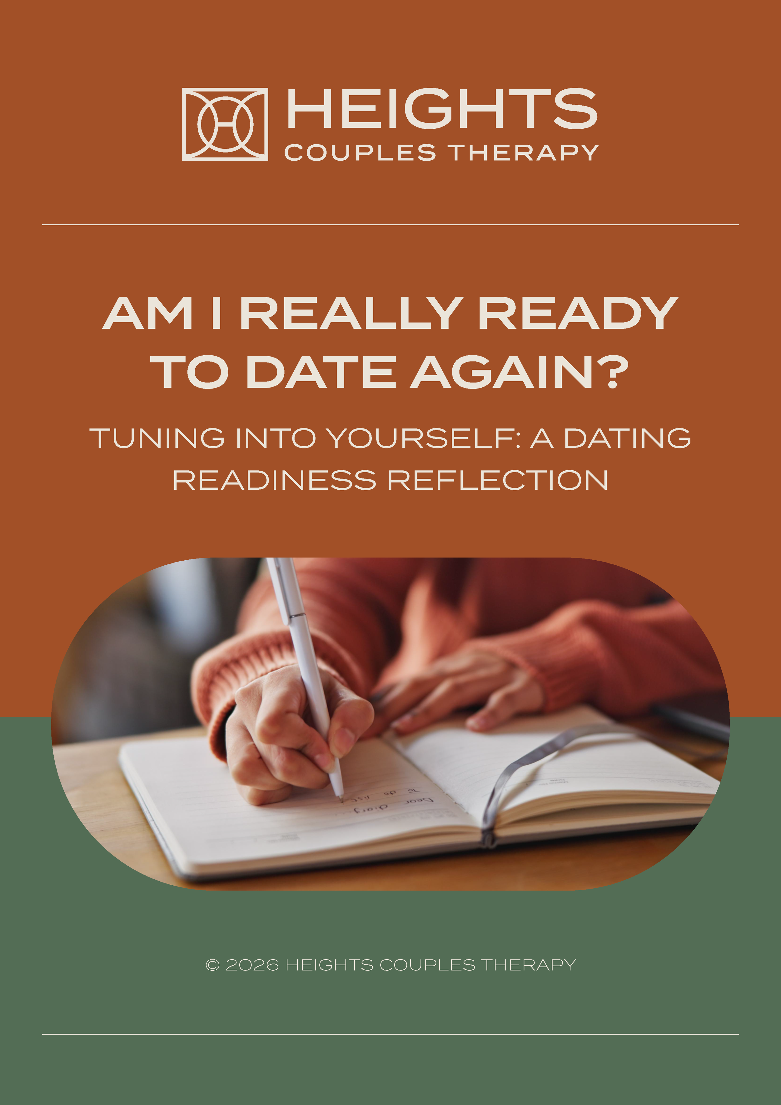ebook, "Am I really ready to date again?: Tuning into yourself - a dating readiness reflection."