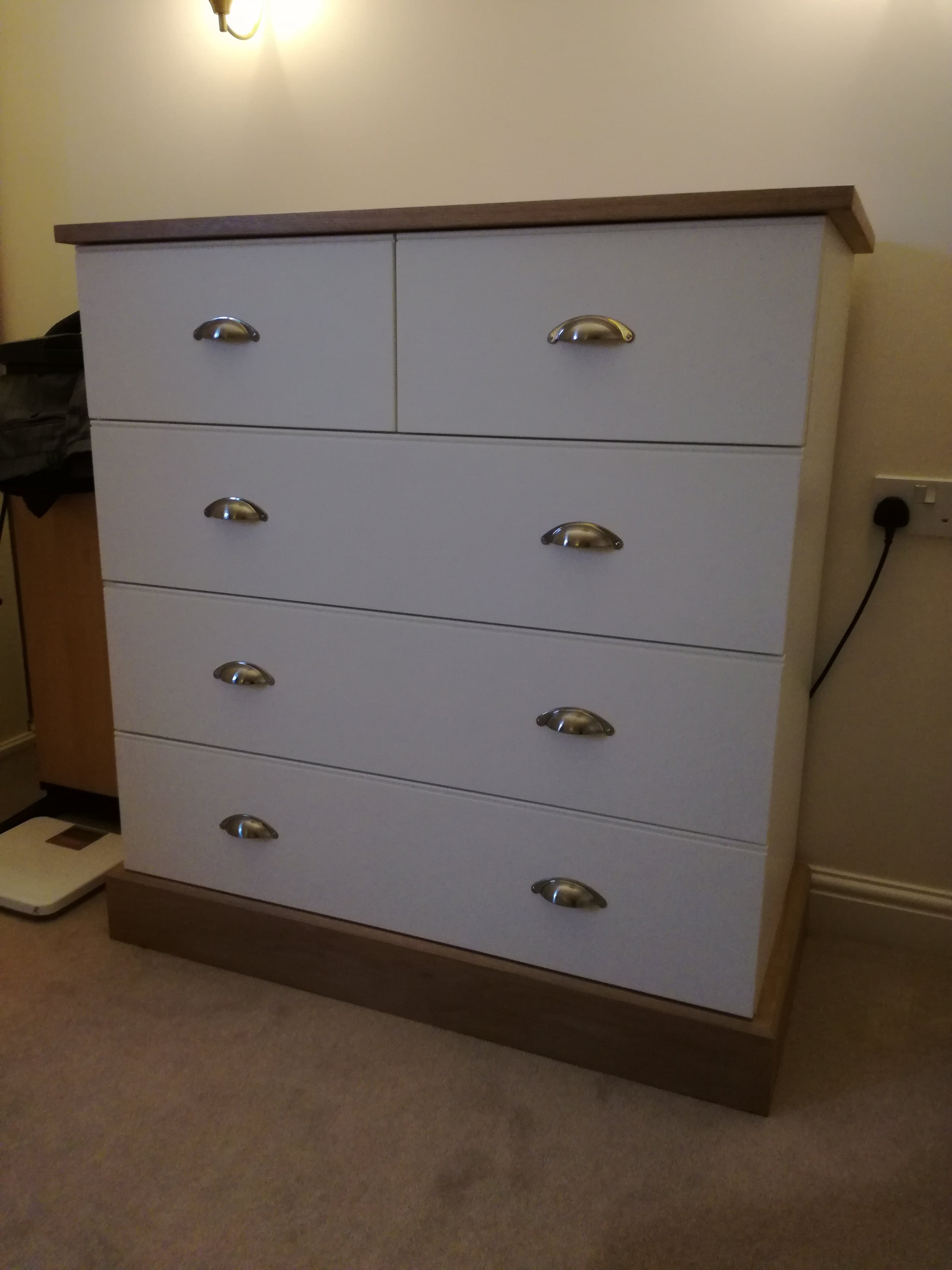 draw unit made from mdf painted and oak timber