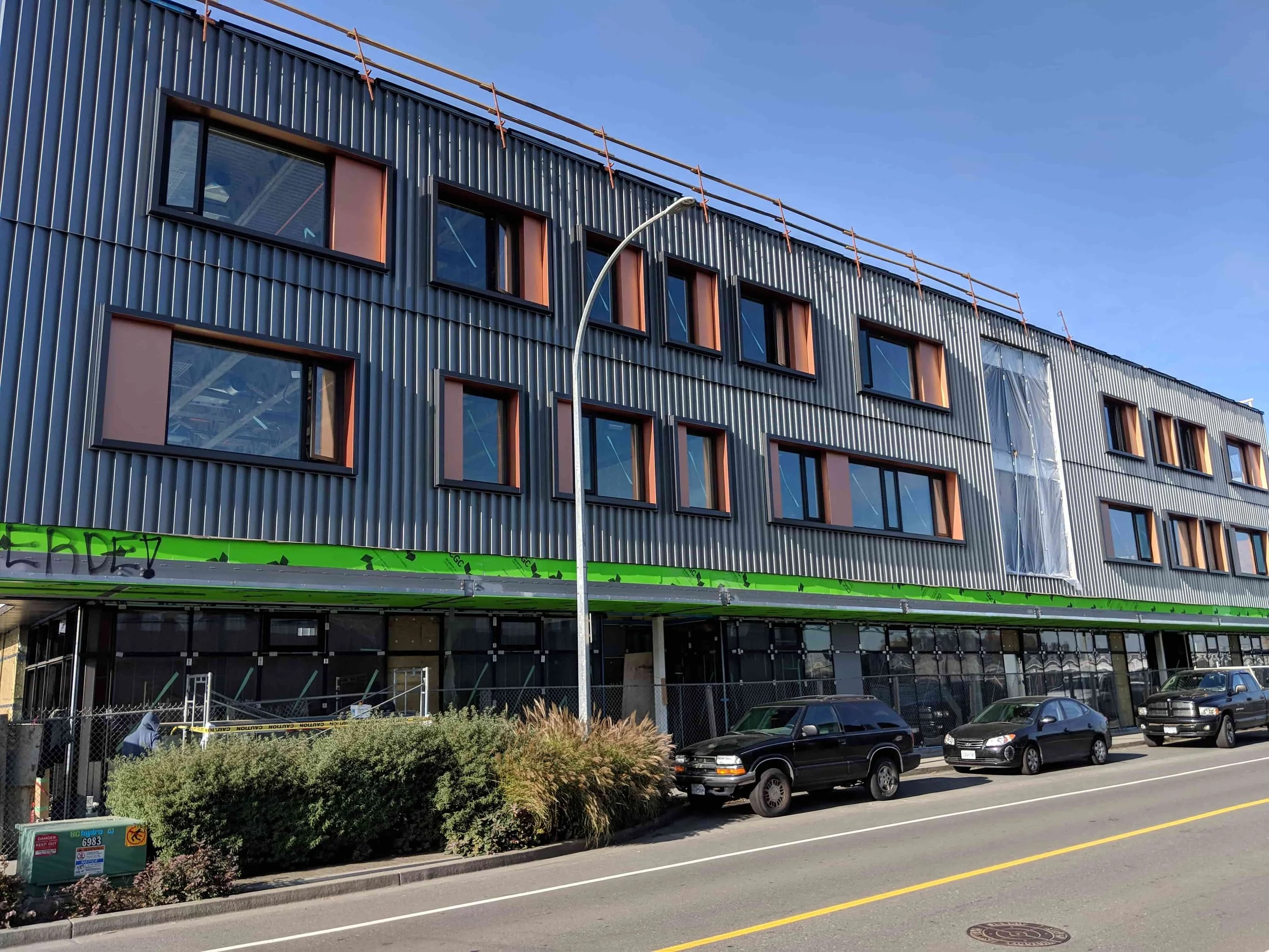 Quality and durable metal siding on commercial building in Victoria, BC. 