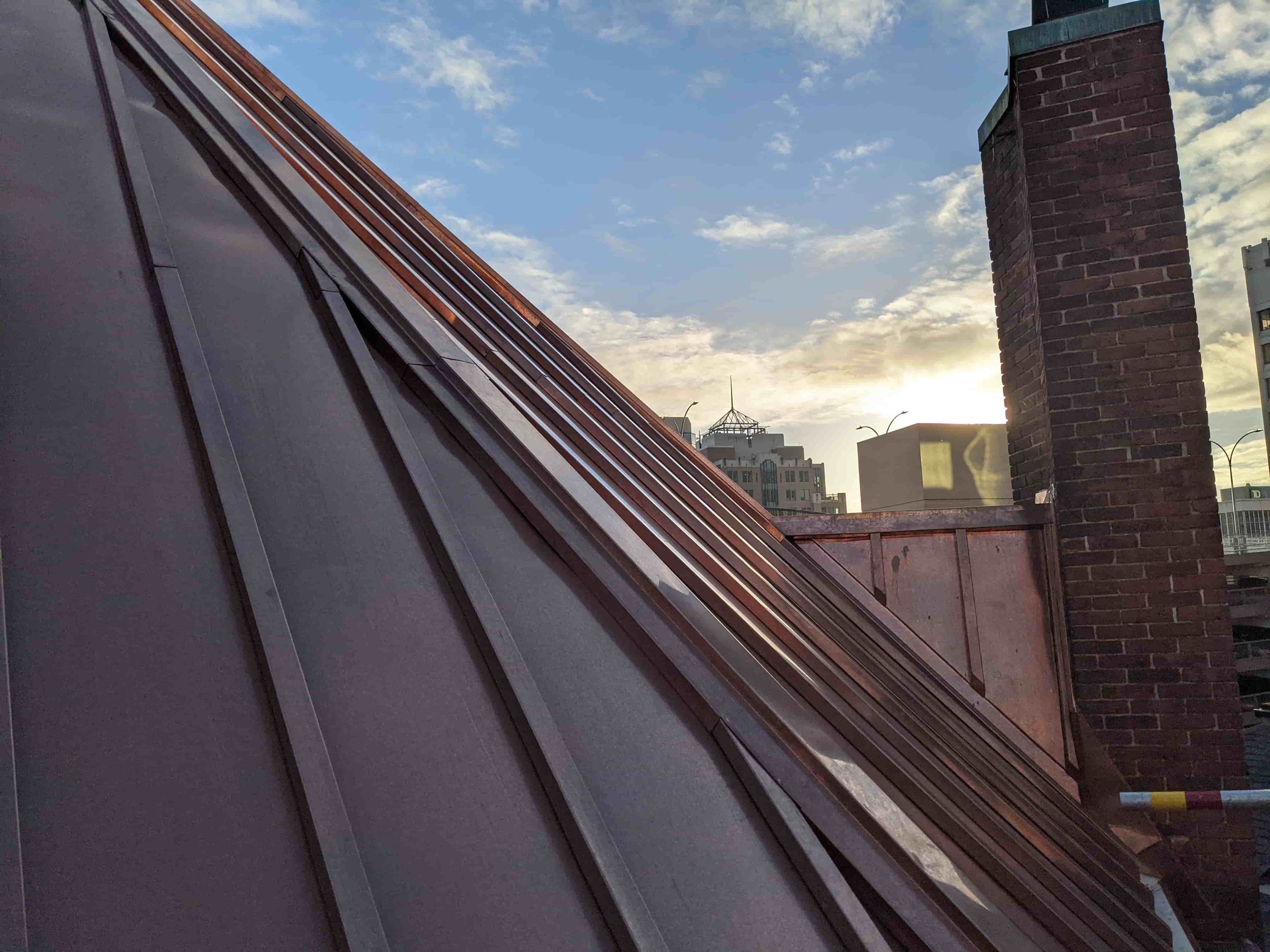 Metal roof close up in Victoria. 