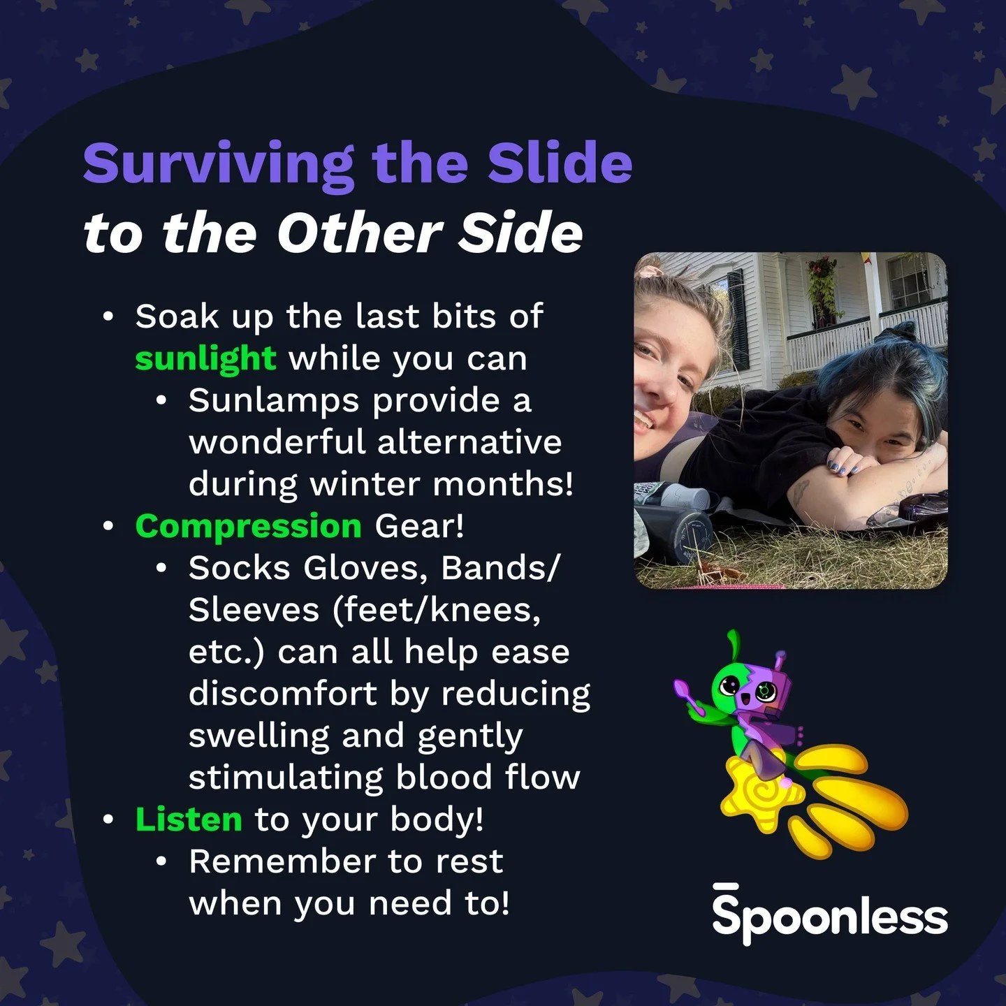 The &ldquo;October Slide&rdquo; refers to the worsening of chronic illness symptoms as the seasons change, typically linked to lower barometric pressure, reduced sunlight, and increased stress.

Just be aware that when even the season becomes very de