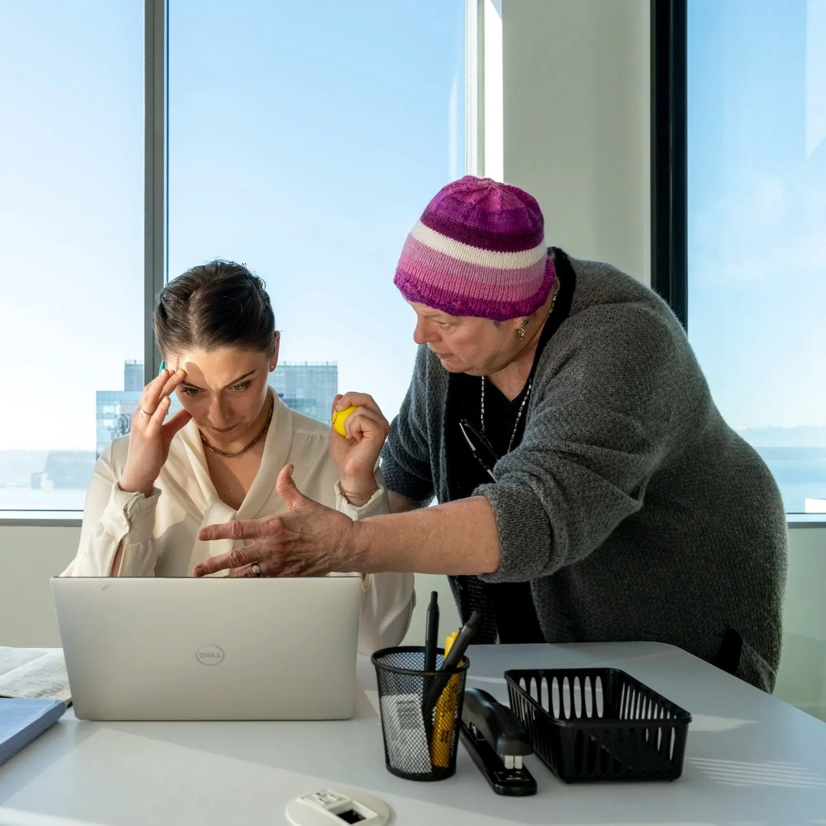 l to r: Meghan Ames as Robin and Gretchen Douma as Theresa. Photo by Kirk Hostetter